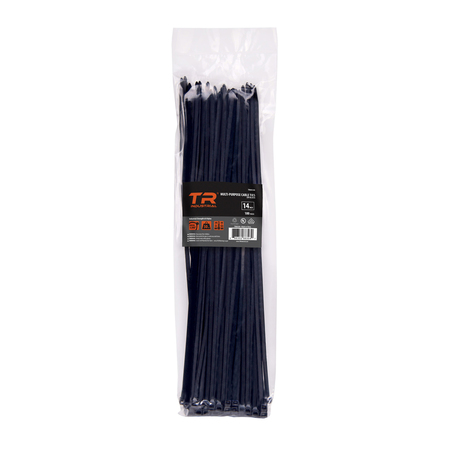 TR INDUSTRIAL 14 in Multi-Purpose UV Cable Ties in Black, 100-pk TR88304